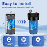 ICEPURE 10"X4.5",1 Microns Whole House Sediment Activated Carbon Water Filter Compatible with Dupont WFHDC8001,EP Series,EPM Series,CB-BB-10, GE FXHTC, GXWH40L, GXWH35F, GNWH38S, CTO10BB,3PACK