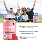 Fyins Glutathione Collagen Glow Gummies, Glutathione Collagen Gummies for Women, Glow Beauty Collagen Gummies for Dark Spot, Korean Organic Collagen Gummies for Skin Care Anti-Aging (5 bottles)