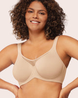 HSIA Minimizer Bras for Women Plus Size, Full Coverage Coolcomfort T Shirt Unlined Bra with Underwire & Wide Strap Support for Heavy Breast, Light Beige 38DD