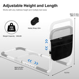 Panta Bed Rails for Elderly Adults, Adjustable Bed Assist Bar for Seniors, Medical Bed Safety Rail with Storage Bag and Fixing Strap, Portable Bed Cane Fit King, Queen, Full, Twin, Medium, Grey