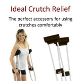 Crutcheze Premium USA Designed Crutch Pad and Hand Grip Covers | Comfortable Underarm Padding Washable Breathable Moisture Wicking Odor Reducing- Accessories for Adult & Youth Crutches (Black)