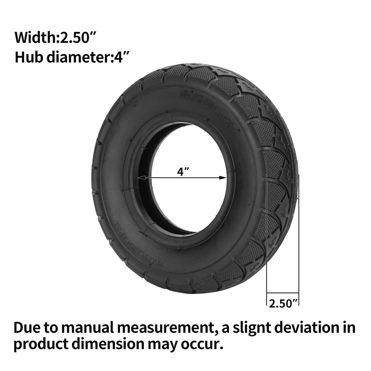 RUTU 2.50-4" 8.5" Tire and Inner Tube with TR87 Bent Valve Stem