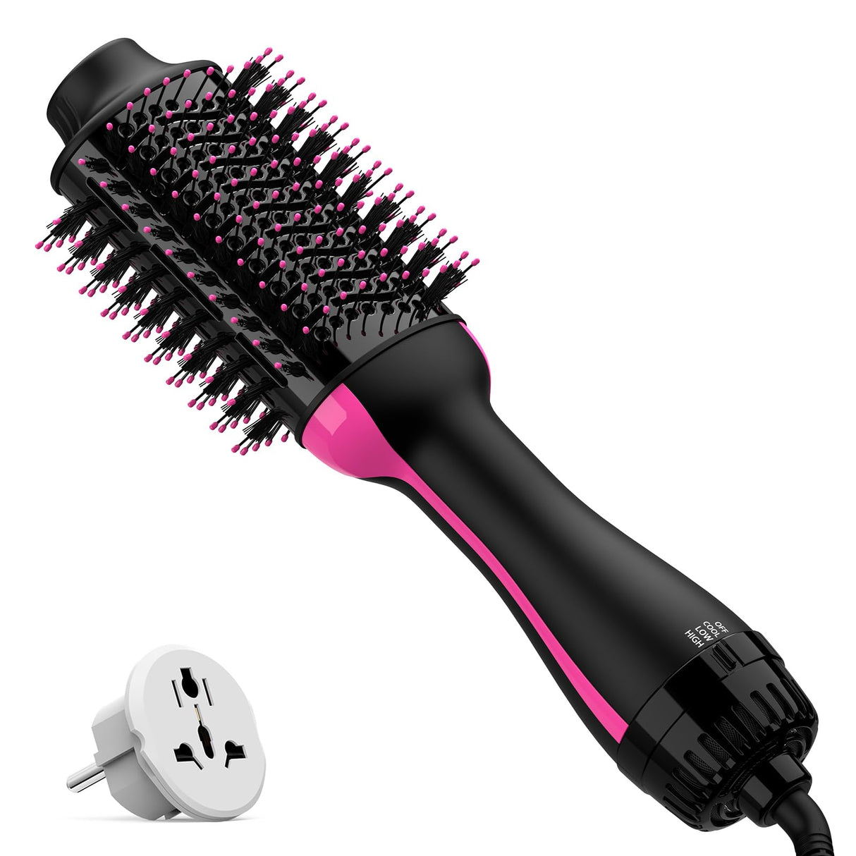 Hair Dryer Brush Negative Ion Anti-frizz Hot Air Volumizer, Hair Dryer Brush, Styler, 110V-120V/220V-240V Dual Voltage, European and Travel Use