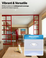 Sunco 4 Inch LED Recessed Lights, Retrofit Can Light for Ceiling, Baffle Trim, 660 LM, 11W (60W Equivalent), 3000K Warm White, Dimmable, Damp Rated ETL 4 Pack.