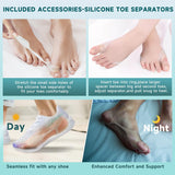 HUQKIYA Bunion Corrector for Women & Men, Orthopedic Bunion Splint with Toe Separator Adjustable Toe Straightener Suitable for Left/Right Feet Hallux Valgus Relief (White 1Pcs)