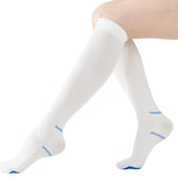 EVOPLECI Anti Embolism Compression Stockings for Women and Men Ted Hose Socks 15-20 mmhg Moderate Level With Inspect Toe Hole（WHITE，L）