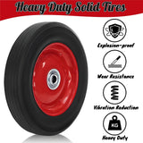 Acshio 8 Inch Solid Rubber Tires with 1/2-Inch Bore Axle Hole, 4 Pack