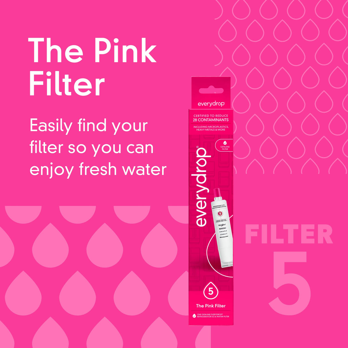 everydrop by Whirlpool Ice and Water Refrigerator Filter 5, EDR5RXD1, Single-Pack