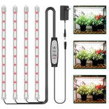 LPMZMBL 4-Bar Grow Light Strips for Indoor Plants, 16" Plant Lights, 6500K Sunlike Grow Lights with 6/12/18H Timer, 5 Dimmable Levels for Indoor Growing