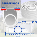 DGSL Garage Door Seals Bottom Rubber Weather Stripping Sealing Strip Replacement, Universal Weatherproof Threshold Buffering (20 Ft, White)
