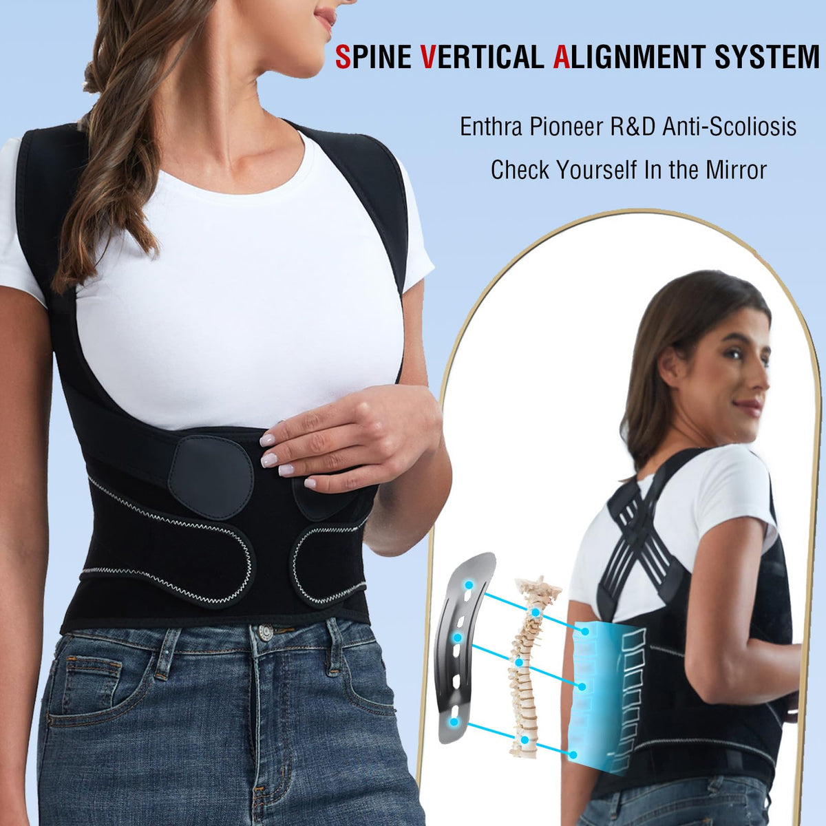 Back Straighter Enthra Back Brace Posture Corrector for Women and Men with Spine Verti ...