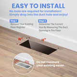 Howeall 2x12 Inches 4 Pack Heavy Duty Walkable Floor Register - Easy Adjust Air Supply Lever Decorative Floor Vent Covers, Boston Design Vent Covers for Home - Oil Rubbed Bronze