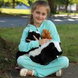 MaoGoLan 4Pcs Giant Skunk Stuffed Animal, Kawai Mother Skunk Plush Toy with 3 Small Baby Skunk Plushies Inside, 22" Snuggle Stuffed Skunk for Kids Woodland Animal Lovers, Christmas Birthday Gift