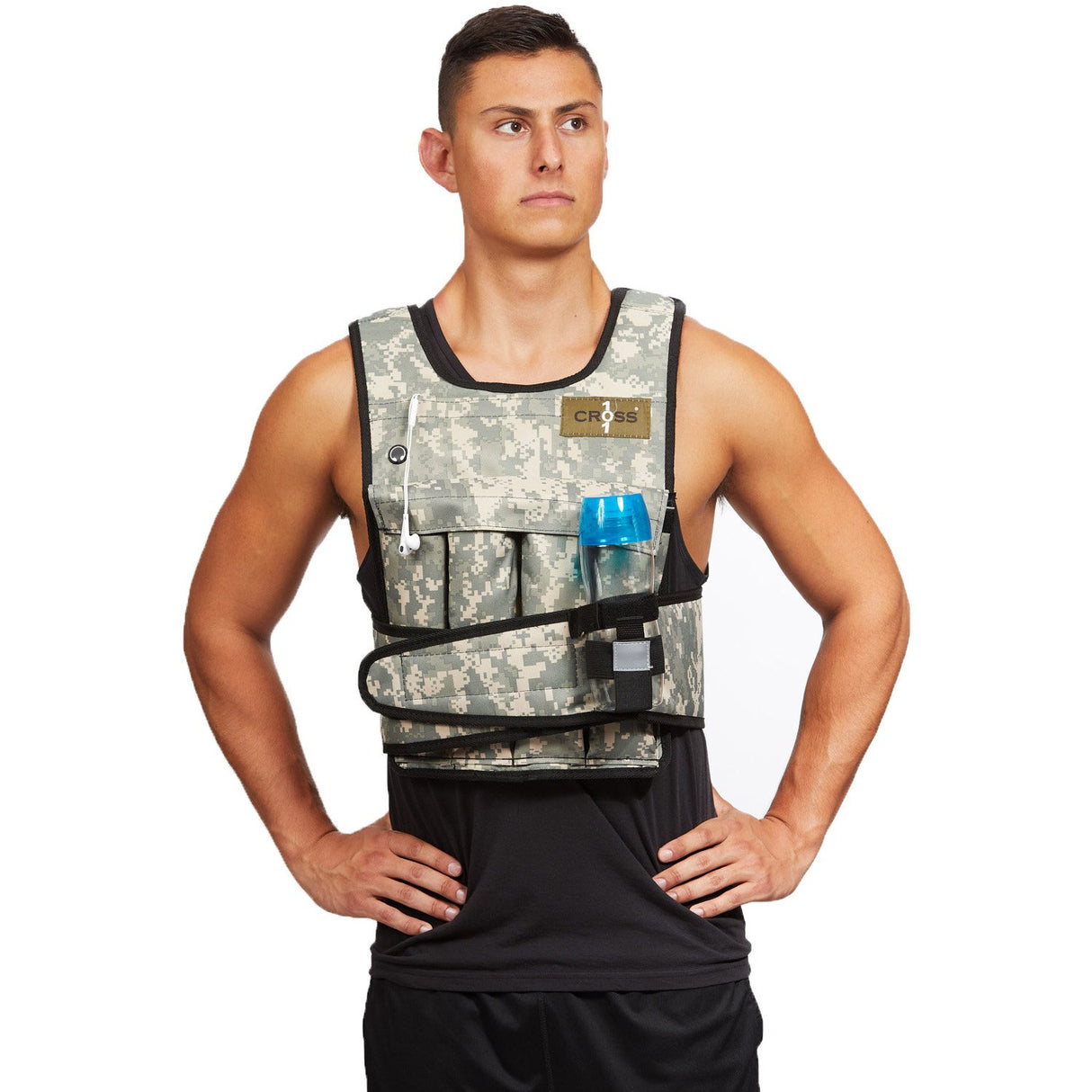 Cross101 Adjustable Weighted Vest Camouflage Workout Weight Vest Training Fitness, 20 lb.