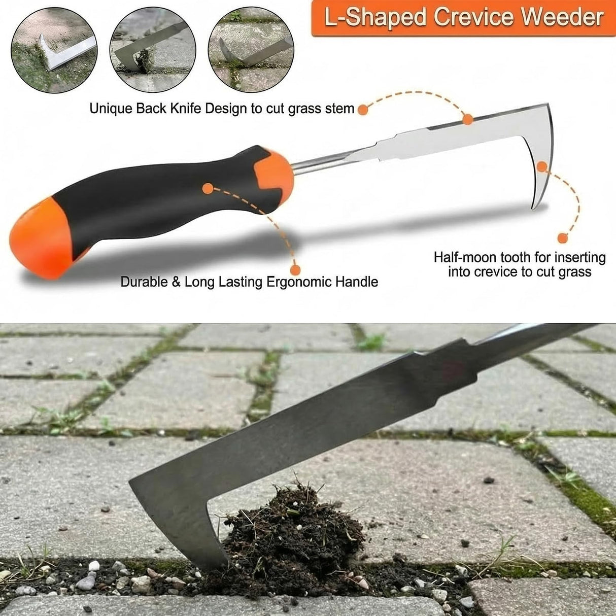 Weed Puller Tool Set, 3 Stainless Steel Hand Weeders for Lawn and Garden