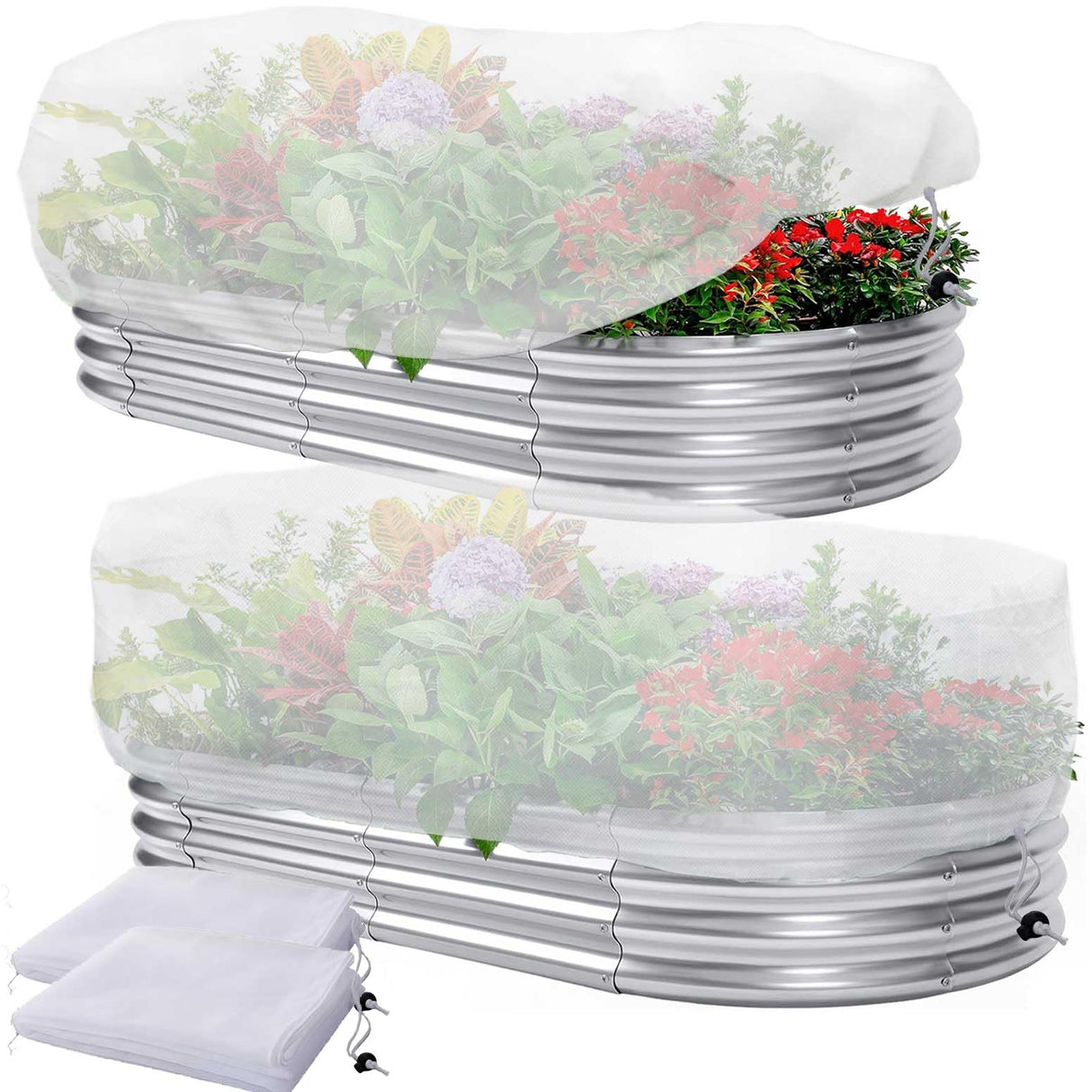 2 Pcs Garden Netting Pest Barrier for Raised Garden Beds, Garden Insect Mesh Netting Raised Bed Cover Screen Protection for Protecting Vegetables Fruits Flowers (Netting, for Cover a 4x2x1ft)