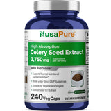 NusaPure Celery Seed Capsules 10:1 Extract, 375 mg Equivalent to 3750mg, 240 Veggie Caps, Non-GMO, Vegan