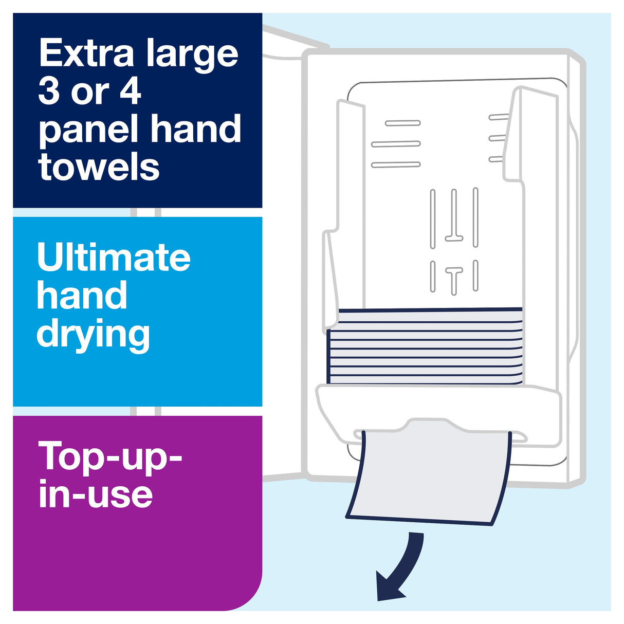 Tork Xpress Multifold Hand Towel Dispenser Black H2, One-at-a-Time Dispensing, Elevation Range, 553028