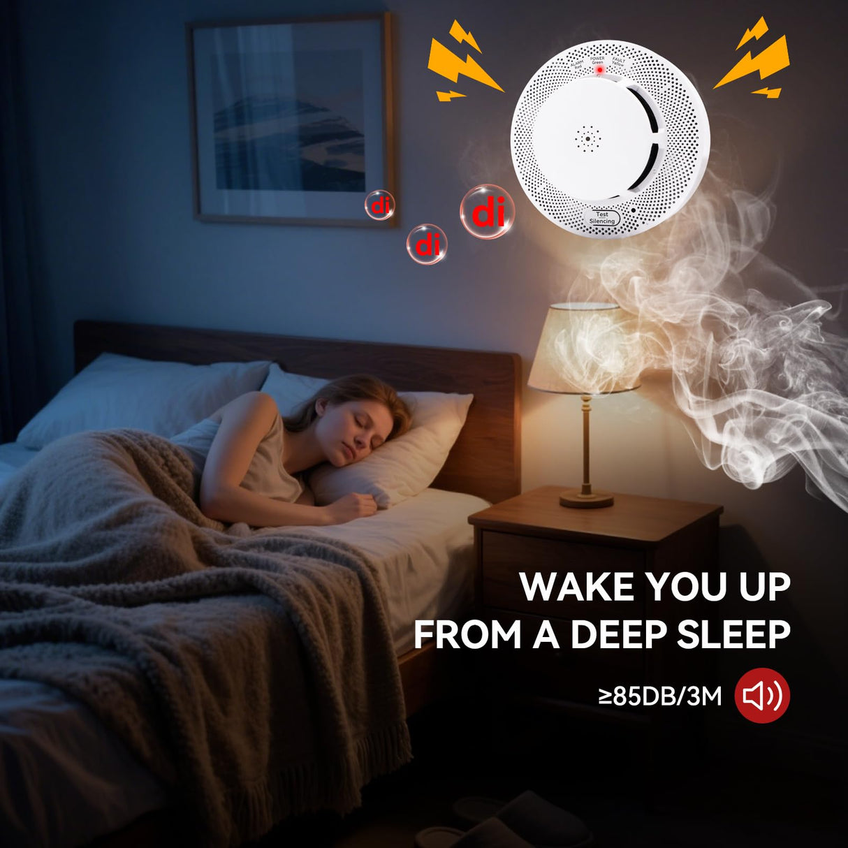 WeGoIOT Smoke & Carbon Monoxide Detector, 3-Year Battery Powered,Photoelectric Smoke Alarm with Test/Silence Button, Sound Warning and LED Light Indicators, JTY-GW-YB0520