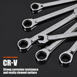 Egofine Ratcheting Wrench Set, 6 mm - 24 mm Metric Wrench Set 18pc, 72 Teeth Combination Wrenches Set, Chrome Vanadium Steel with a Roll Up Storage Bag
