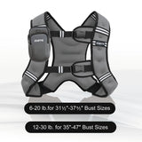 ZUETK Weighted Vest, 6lb/8lb/12lb/16lb/20lb/25lb/30lb Weight Vest with Reflective Stripe, Weighted Vest for Men Women Workout Equipment for Strength Training, Running, Jogging, Fitness, Weight Loss