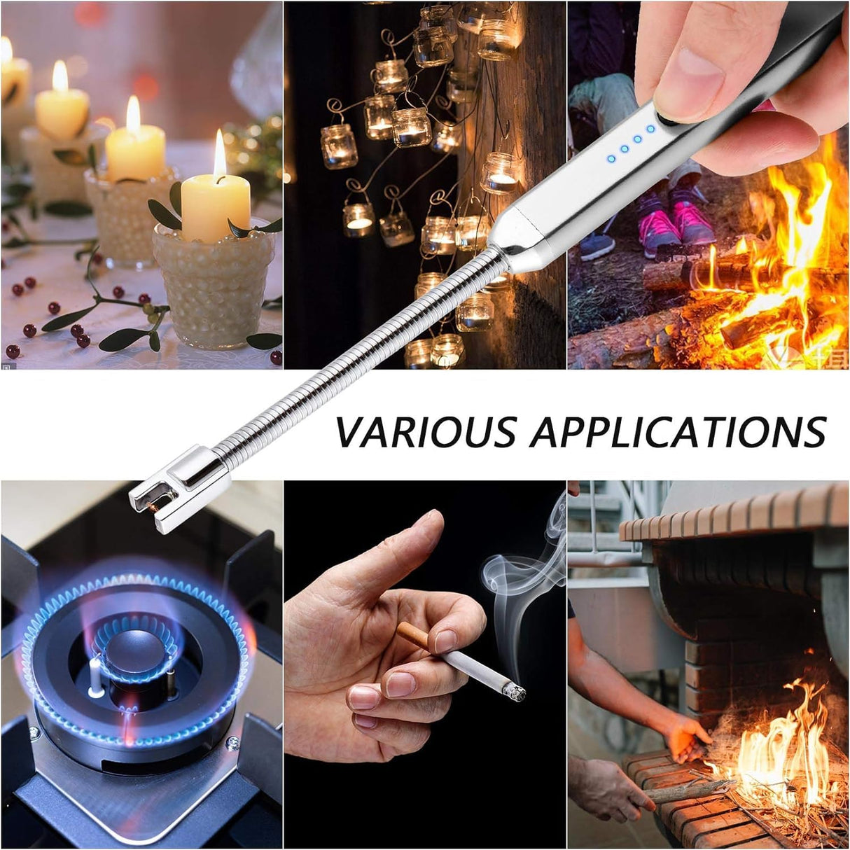 MEIRUBY 2 Pack Electric Candle Lighter, Birthday Christmas Stocking Stuffers Gifts for Women Mom Men Wife Sister, USB Arc Rechargeable Windproof Long Lighter for Candle BBQ Housewarming Gift Idals