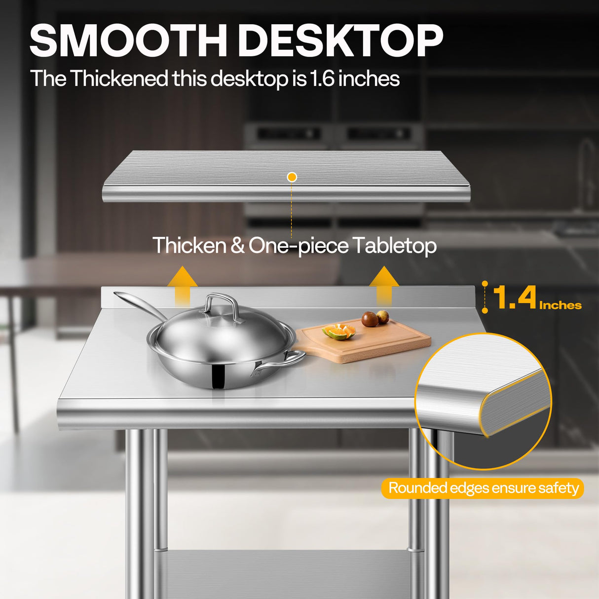 VIVOHOME 24 x 30 Inch Stainless Steel Work Table with Backsplash, Prep Commercial Table with Wheels for Restaurant, Hotel, Home and Warehouse