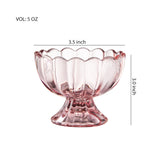 KMwares 6PCs Set 5oz Small Cute Footed Tulip Glass Dessert Bowls/Cups - Perfect for Dessert, Sundae, Ice Cream, Fruit, Salad, Snack, Cocktail, Condiment, Trifle and Christmas Holiday Party (Pink)