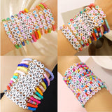 Behrooci Friendship Bracelets Boho Stackable Bracelets for Women Beach Jewelry Surfer Heishi Clay Bead Bracelets