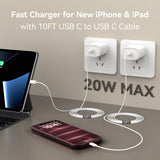 iPhone 18 17 16 15 Pro Max Charger Fast Charging 20W 10 FT Long USB C Cable