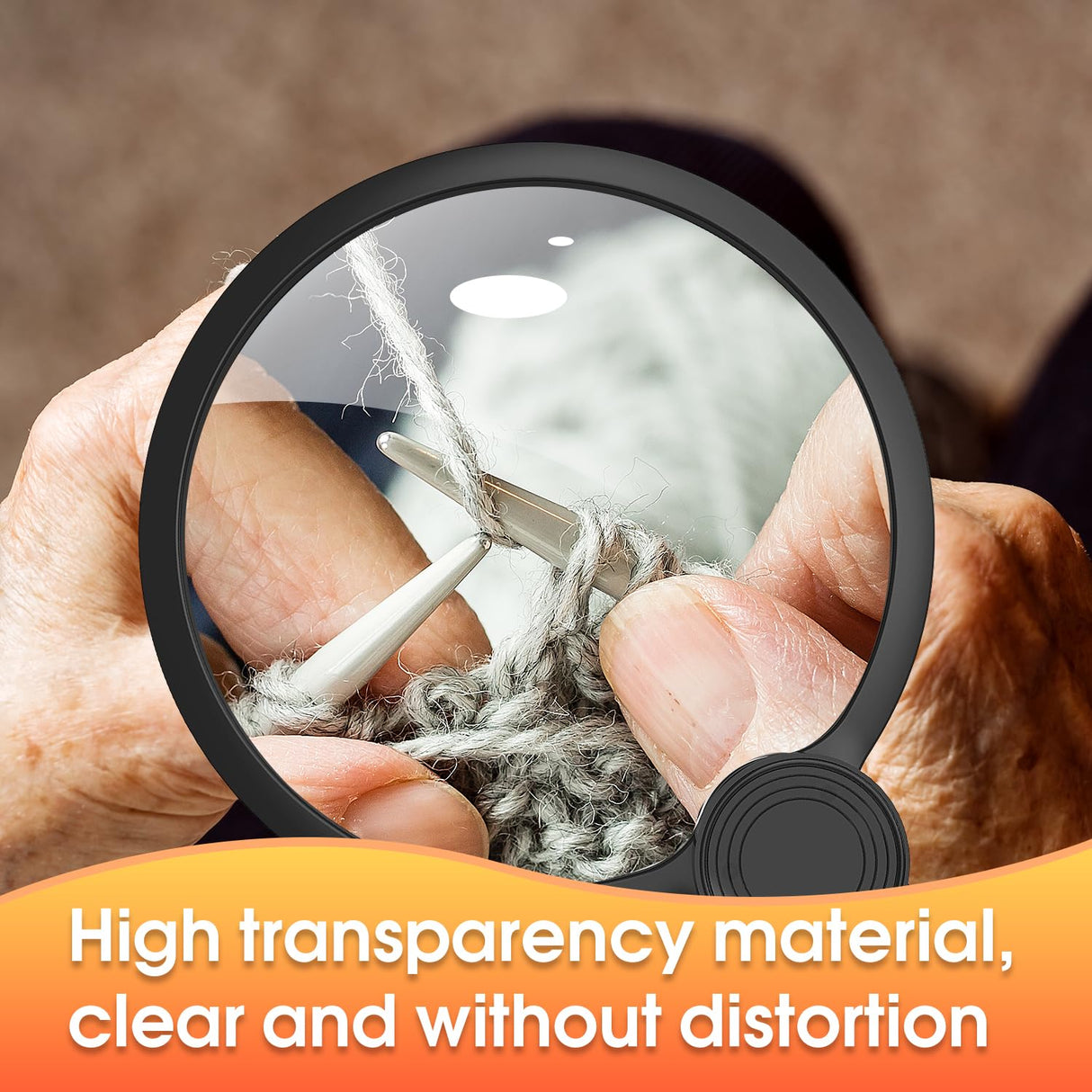 IMICHI Magnifier with Light Hands Free for Reading, 5.1 Inch 6X Magnifying Glass for Reading, Neck-Worn Large Magnifier for Seniors, Useful Gifts Perfect for Reading, Sewing, Cross-Stitching