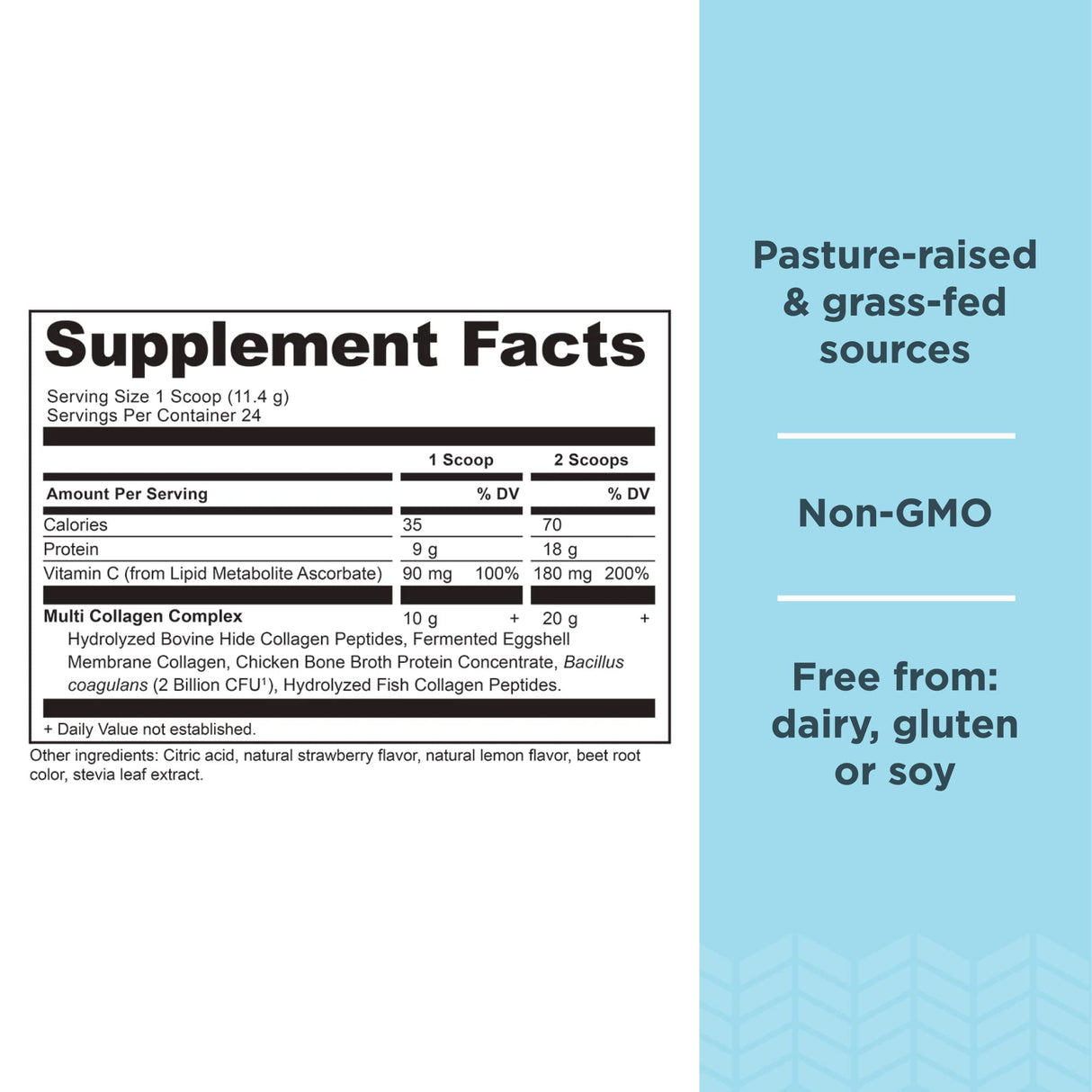 Ancient Nutrition Collagen Peptides Powder, Multi Collagen Protein, Women & Men, Vitamin C, Probiotics, Hydrolyzed Collagen, Supports Skin, Joints, Gut Health, Strawberry Lemonade, 24 Servings