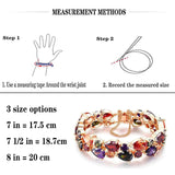 Hermosa 14K Rose Gold Plated Bracelets, Multicolor Cubic Zirconia Classic Tennis Bracelet | Rose Gold Bracelets for Women | Size 7-8 Inch (8 Inch)