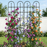 PICNICNI Black Garden Trellis, 71x21 Inch Metal Arch Decoration with Rustic Iron & Black Coating, 2 Pack Outdoor Plant Support for Climbing Roses, Vines, Flowers, Vegetables
