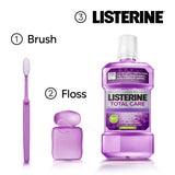 Listerine Total Care Anticavity Fluoride Mouthwash, 6 Benefits in 1 Oral Rinse Helps Kill 99% of Bad Breath Germs, Prevents Cavities, Strengthens Teeth, Fresh Mint, Twin Pack, 2 x 1 L