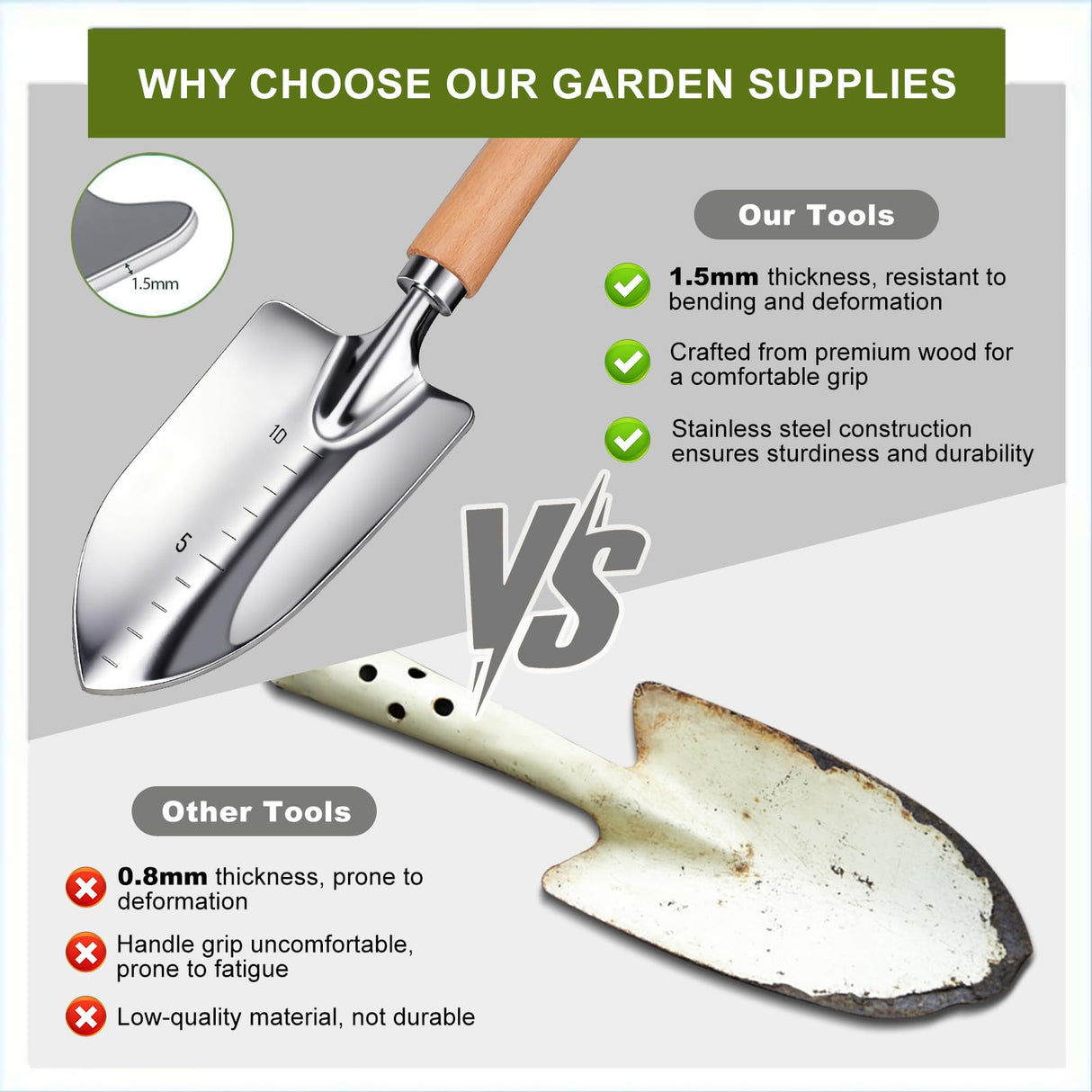 Kynup Gardening Tools, Garden Tools Set-9 Piece Gardening Gift for Women, Gardening Kit Ideal Hand Gardening Spades, Thickened Stainless Steel, Rust-Proof, Garden Supplies, Essentials, Garden Stuff