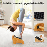 HUANUO Bamboo Foot Rest for Under Desk at Work, Ergonomic Foot Rest with 4 Height Settings, Pebble Massage Surface, Non-Slip Under Desk Footrest for Better Posture, Foot Rest for Home & Office, HNFR11