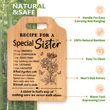 Milcier Gifts for Sister, Sister Birthday Gifts, Recipe for A Special Sister Cutting Board, Sisters Gifts from Sister, Mothers Day Christmas Gifts for Sister Sister Adult