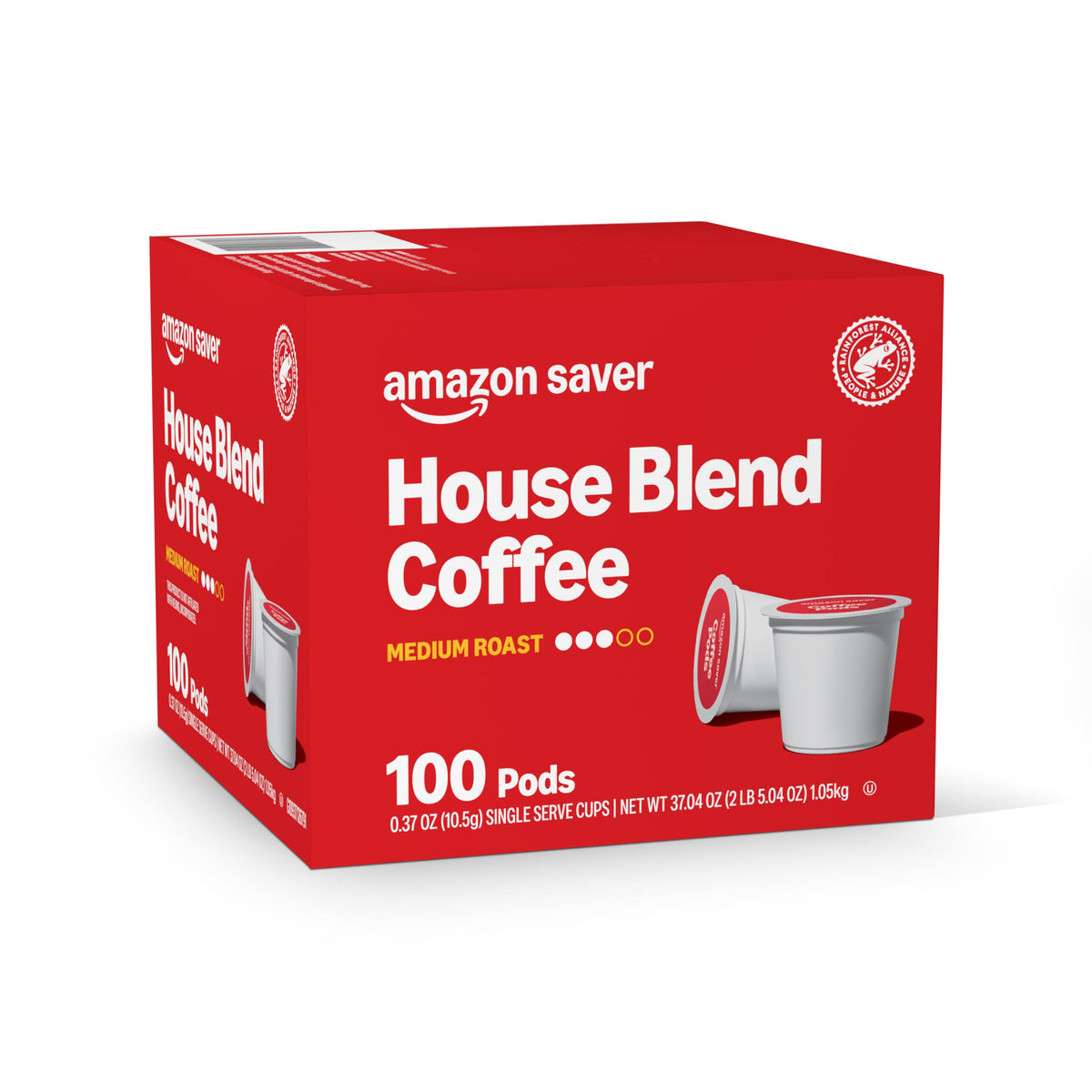 Amazon Saver House Blend Medium Roast Coffee Pods 100 CT (Previously Happy Belly)
