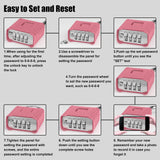 Large Outdoor Combination Lock, Diyife Heavy Duty Weather Resistant Padlock, 4 Digit Security Resettable, Hidden Password Design for Indoor/Outdoor Use, Tools, Fences, Sheds, Gates, Pink