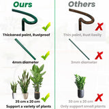 WooWellGoGoGo Snake Plant Support Stake - Half Round Peony Stake and Support, Heavy Duty Hydrangea Support Cage, Half Moon Houseplant Support Ring for Potted Indoor Plants (4 Pack, 14x8Inch)