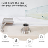 GAGALIFE Built in Sink Soap Dispenser or Lotion Dispenser for Kitchen Sink, Brushed Nickel ABS Pump Head, with 17 Ounce Large PET Soap Bottle