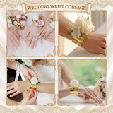Liliaafar Gold 10 Pcs Corsage Wristlet Bracelet Bands for Women Cuff Bangle Bracelet Wrist Corsage DIY Wedding Wristband Wide Open Adjustable Accessory for Wedding Bridal Party Prom (Cuff)