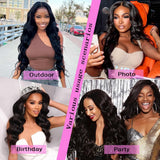 Leicymens 28 INCH 13x6 Lace Front Wigs Human Hair Body Wave Lace Front Wigs Human Hair Pre Plucked With Baby Hair Glueless Wigs For Black Women Hd Lace Front Wigs 180% Density