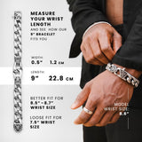 Urban Jewelry Men’s 316L Stainless Steel Link Bracelet, Black & Silver, 8.5" Length, Heavy Chain, Scratch Resistant, Hypoallergenic, Gift Ready