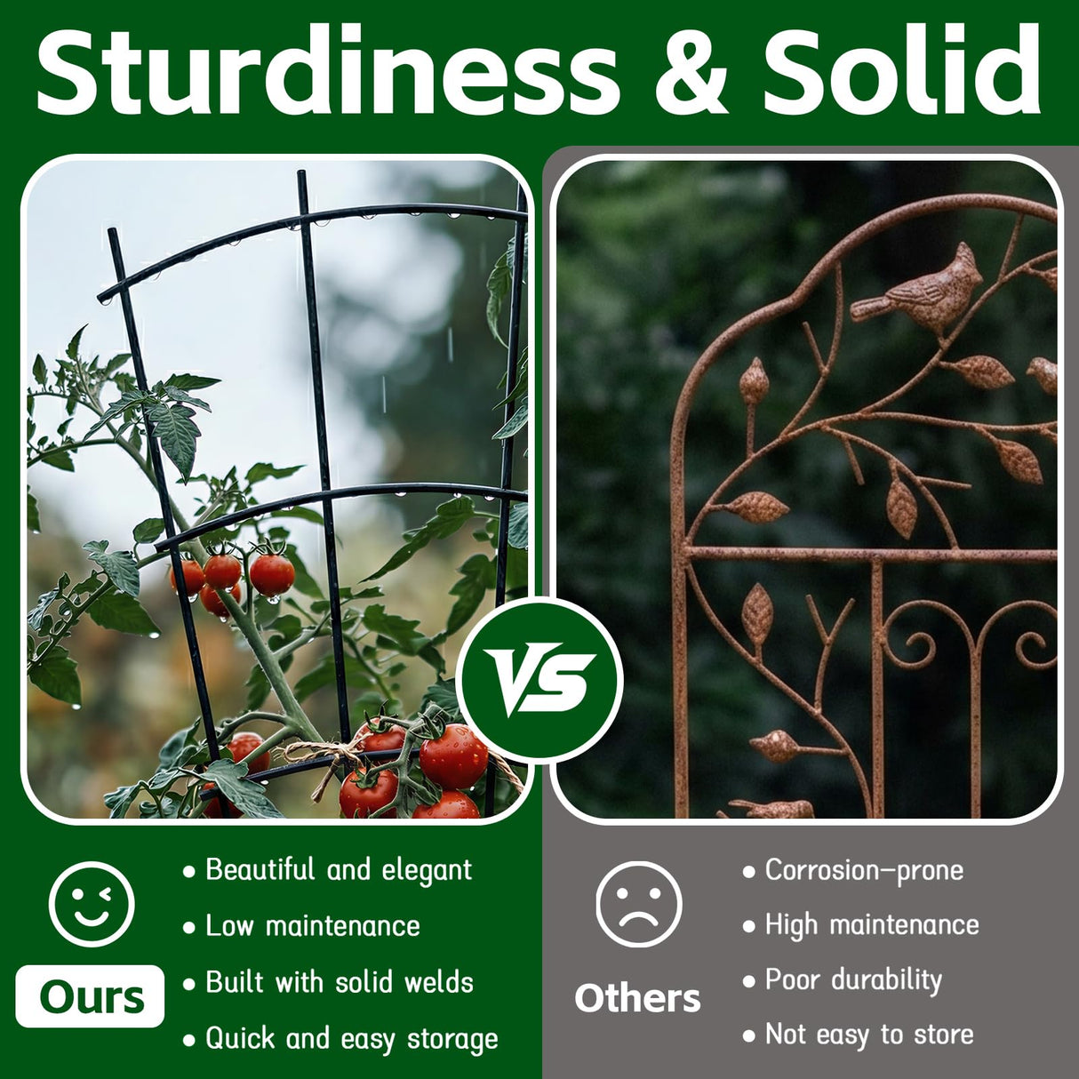 Thealyn 43" Tall Metal Plant Trellis Climbing Plant Support, 4 Pack Black