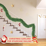 Christmas Cedar Garland for Staircase Real Touch Droopy Bendable Lifelike Faux Xmas Garlands for Decoration Christmas Green Pine Mantle Garland Thanksgiving Table Decorations Outdoor Indoor