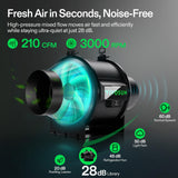 VIVOSUN T4 Smart Filtration Kit, Inline Fan, Controller, Carbon Filter,Duct