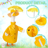 Yeyeplum 2 Set Porch Goose Outfit Raincoat and Umbrella Summer Lawn Porch Goose Cloth Costume Raincoat Outfits for Summer Outdoor Patio Yard Lawn Decoration(Red and Yellow,23 Inches,Classic Style)