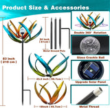 83" Large Solar Wind Spinner Outdoor - Metal Tulip Flower Sculpture with Multi-Color LED Glass Ball - Waterproof Kinetic Yard Art for Garden Lawn Patio, Mother’s Day Birthday Gardening Gifts